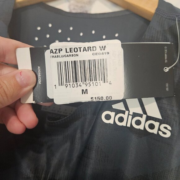 NWT Adidas Adizero Women's Leotard Running Bodysuit Size M Blue - Picture 4 of 5